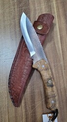 Safir SZ7 Zeytin Saplı Av Kamp Bıçağı Deri Kılıflı - 1