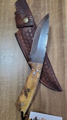 Safir SZ9 Zeytin Saplı Av Kamp Bıçağı Deri Kılıflı - 3
