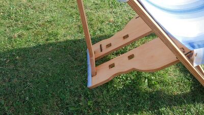 Semender Outdoor Ayarlanabilir Kamp Şezlongu Mavi Çizgili - 4