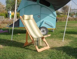 Semender Outdoor Ayarlanabilir Kamp Şezlongu Yeşil Çizgili - 4