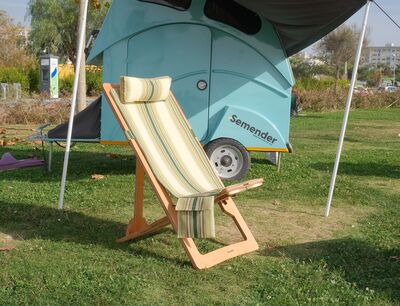 Semender Outdoor Ayarlanabilir Kamp Şezlongu Yeşil Çizgili - 4