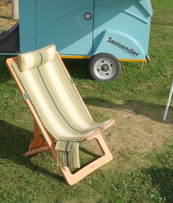 Semender Outdoor Ayarlanabilir Kamp Şezlongu Yeşil Çizgili - 1