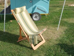 Semender Outdoor Ayarlanabilir Kamp Şezlongu Yeşil Çizgili - 5