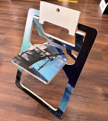 Semender Tasarım Ahşap Katlanabilir Sandalye Beyaz Gemi - Thumbnail