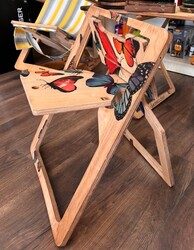 Semender Tasarım Ahşap Katlanabilir Sandalye Kelebek - Thumbnail