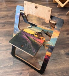 Semender Tasarım Ahşap Katlanabilir Sandalye Zeplin Manzara - Thumbnail