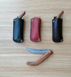 SERİK - Serik Çakısı Abanoz Saplı Deri Kılıflı