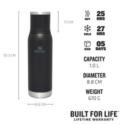 Stanley Adventure To-Go Bottle 1Lt Black - Thumbnail