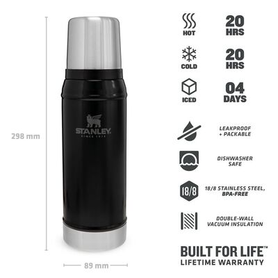 Stanley Classic Vacuum Bottle 0,75Lt Termos Siyah