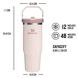 Stanley Flip Straw Tumbler Pipetli Termos Bardak 0,89 LT Rose Quartz - 3