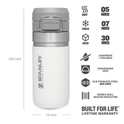 Stanley Go Quick Flip Çelik Su Termosu 0.47 lt Beyaz - 2