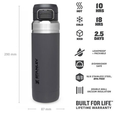 Stanley Go Quick Flip Paslanmaz Çelik Su Termosu 1.06Lt Charcoal - 4
