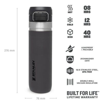 Stanley Go Quick Flip Paslanmaz Çelik Su Termosu 0.70 lt Füme - 2