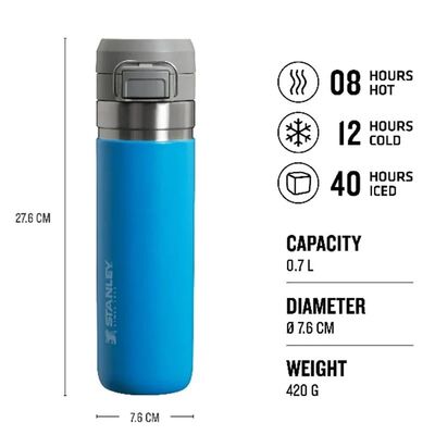 Stanley Go Quick Flip Paslanmaz Çelik Su Termosu 0.70 lt Mavi - 2