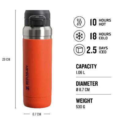 Stanley Go Quick Flip Paslanmaz Çelik Su Termosu 1.06Lt Tigerlily - 3