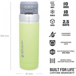 Stanley Go Quick Flip Paslanmaz Çelik Su Termosu 1.06Lt Citron - 3