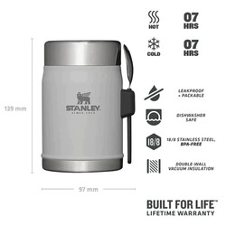 Stanley Paslanmaz Çelik Yemek Termosu Kaşıklı 0,40lt Kül Rengi - 2