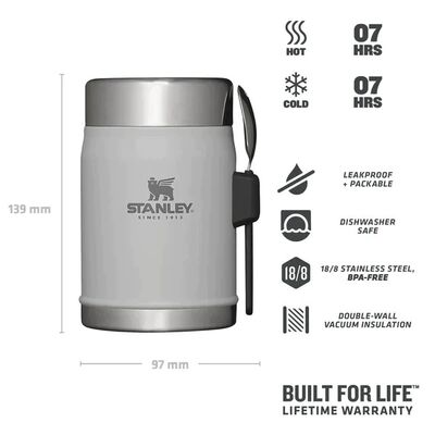 Stanley Paslanmaz Çelik Yemek Termosu Kaşıklı 0,40lt Kül Rengi - 2