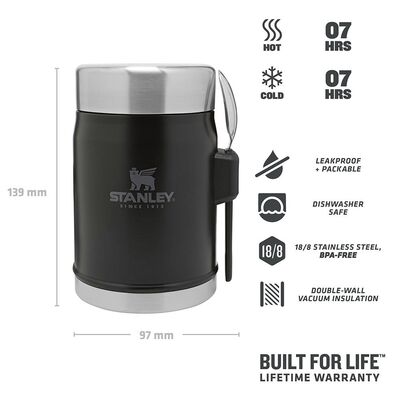 Stanley Paslanmaz Çelik Yemek Termosu Kaşıklı 0,40lt Siyah - 4