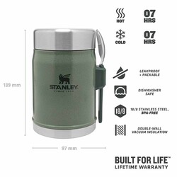 Stanley Paslanmaz Çelik Yemek Termosu Kaşıklı 0,40lt Yeşil - 4