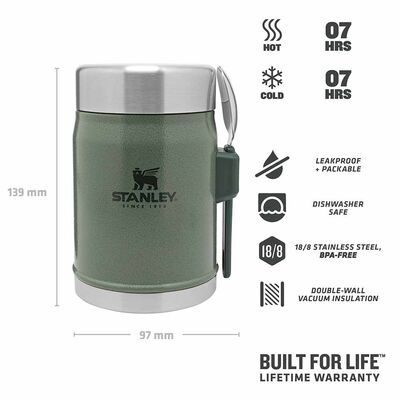 Stanley Paslanmaz Çelik Yemek Termosu Kaşıklı 0,40lt Yeşil - 6