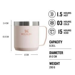 Stanley Termos Bardak Legendary Camp Mug 12oz Rose Quartz - 2