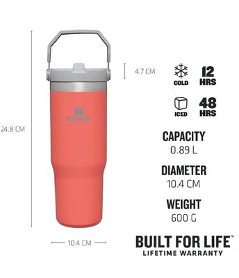 Stanley Flip Straw Tumbler Pipetli Termos Bardak 0,89 LT Guava - 2