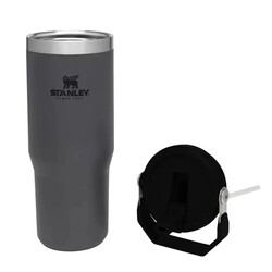 Stanley Flip Straw Tumbler Pipetli Termos Bardak 0,89 LT Kömür - Thumbnail