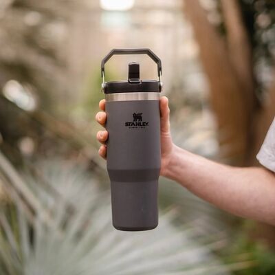 Stanley Flip Straw Tumbler Pipetli Termos Bardak 0,89 LT Kömür - 5