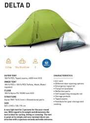 Trimm Delta-D 2 Kişilik 4 Mevsim Ultralight Çadır - 3