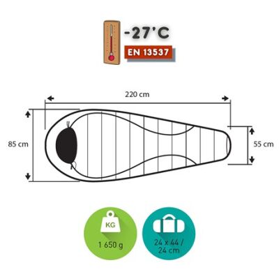 Trimm Gant -27'C Ultralight Uyku Tulumu - 195L, Mavi - 2