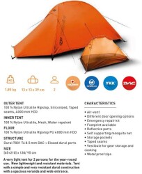 Trimm Himlite-DSL 2 Kişilik 5 Mevsim Ultralight Çadır - 3