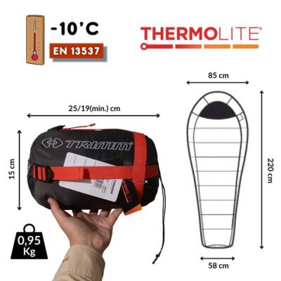 Trimm Impact -10C Ultralight Uyku Tulumu 195 Sağ Kırmızı - 2
