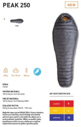 Trimm Peak 250 -8'C Superlite Uyku Tulumu - 195R, Gri - 3