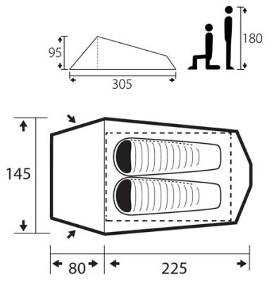 Trimm Spark 2 Kişilik 4 Mevsim Ultralight Çadır - 3