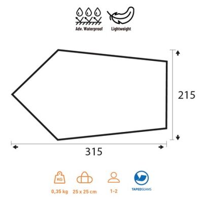 Trimm Trace One 215x315 Outdoor Tarp - Kamuflaj - 2