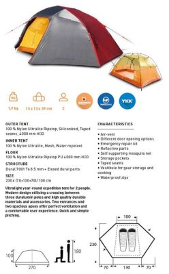 Trimm Vector-DSL 2 Kişilik 5 Mevsim Ultralight Çadır - 3