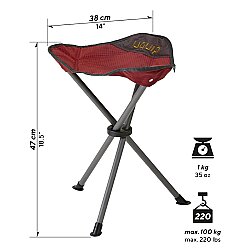 Uquip Darcy Tripodlu Katlanabilir Konforlu Kamp Taburesi Bordo - 2