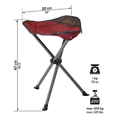 Uquip Darcy Tripodlu Katlanabilir Konforlu Kamp Taburesi Bordo - 2