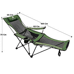 Windcamp Katlanır Kamp Sandalyesi Ayak Uzatmalı Şezlong Yeşil - 2