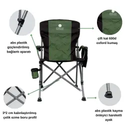 Windcamp Katlanır Kamp Sandalyesi Lüks Haki 150kg Taşıma - 3