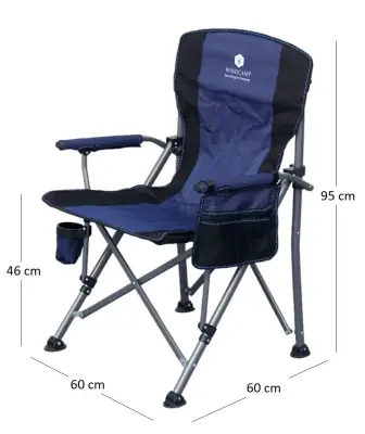 Windcamp Katlanır Kamp Sandalyesi Lüks Mavi 150kg Taşıma - 3