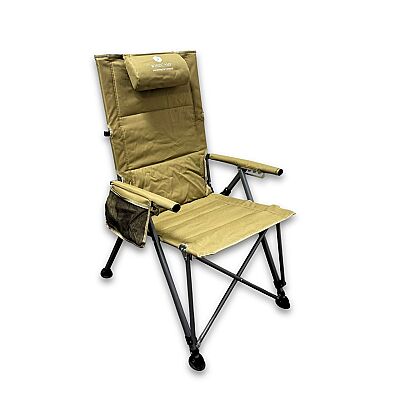 Windcamp Katlanır Kamp Sandalyesi Premium Bej 150kg Taşıma 5 Aşamalı - 1