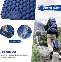 Windcamp Kendinden Pompalı Çift Kişilik Şişme Yatak Gri - 4