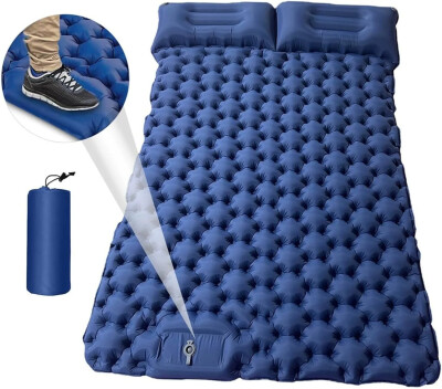 Windcamp Kendinden Pompalı Çift Kişilik Şişme Yatak Mavi - Windcamp