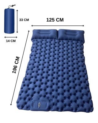 Windcamp Kendinden Pompalı Çift Kişilik Şişme Yatak Mavi - 2