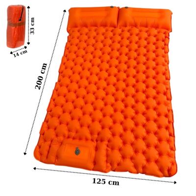 Windcamp Kendinden Pompalı Çift Kişilik Şişme Yatak Turuncu - 2