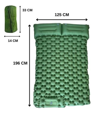 Windcamp Kendinden Pompalı Çift Kişilik Şişme Yatak Yeşil - 3