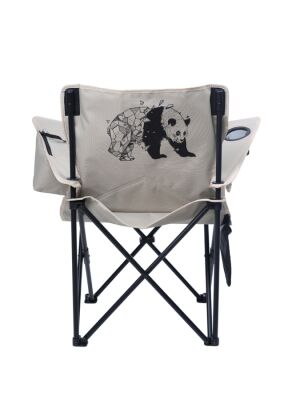 Wolfy Lux Kamp Sandalyesi Siyah Gri Panda Desenli - 2